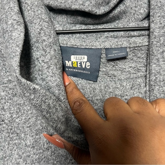 Maeve Anthropologie Women Sweater Dress Small Gray Cowl Neck Ballon Sleeve - Picture 5 of 10